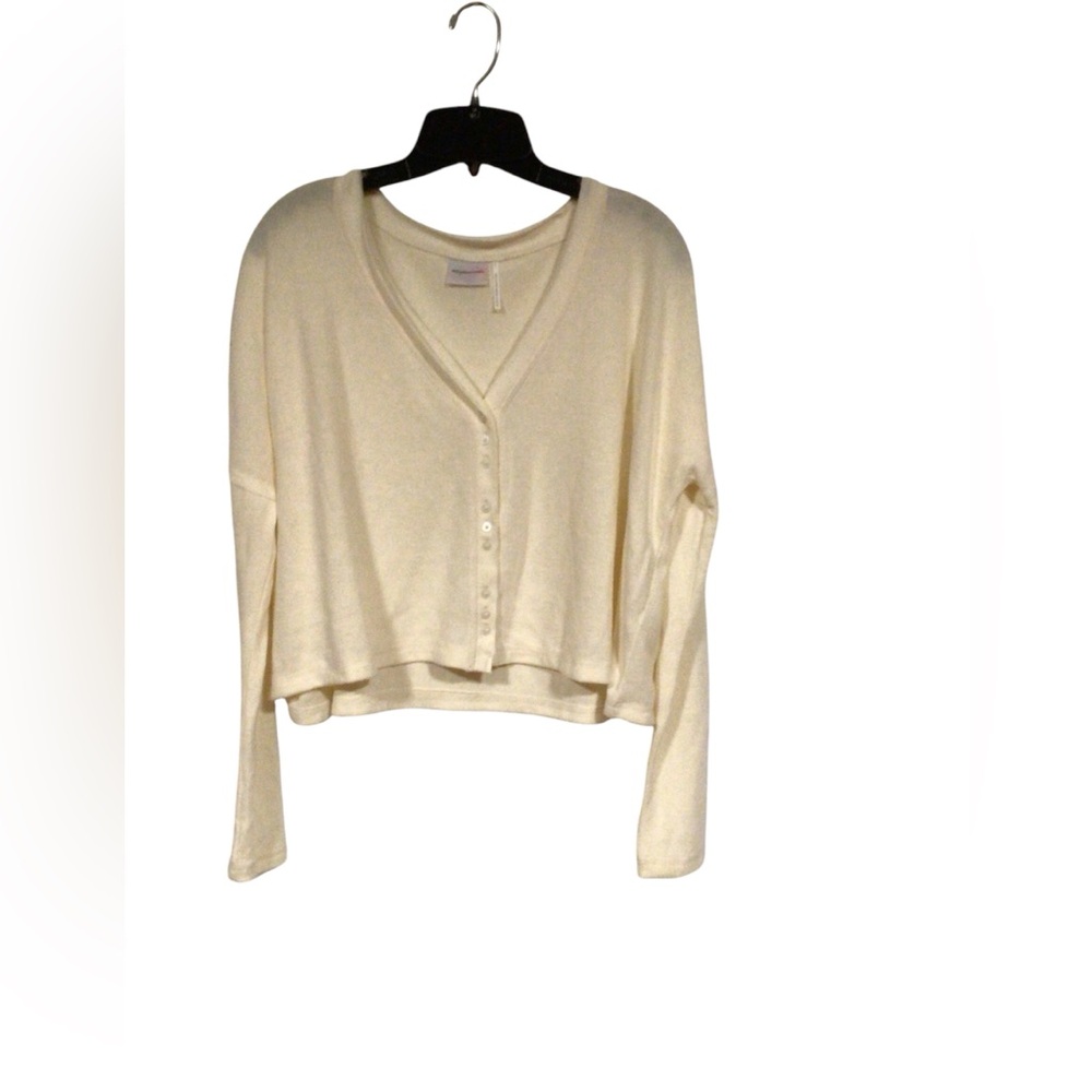 Urban Outfitters Out From Under Womens S Super Soft Ivory Sweater Button up